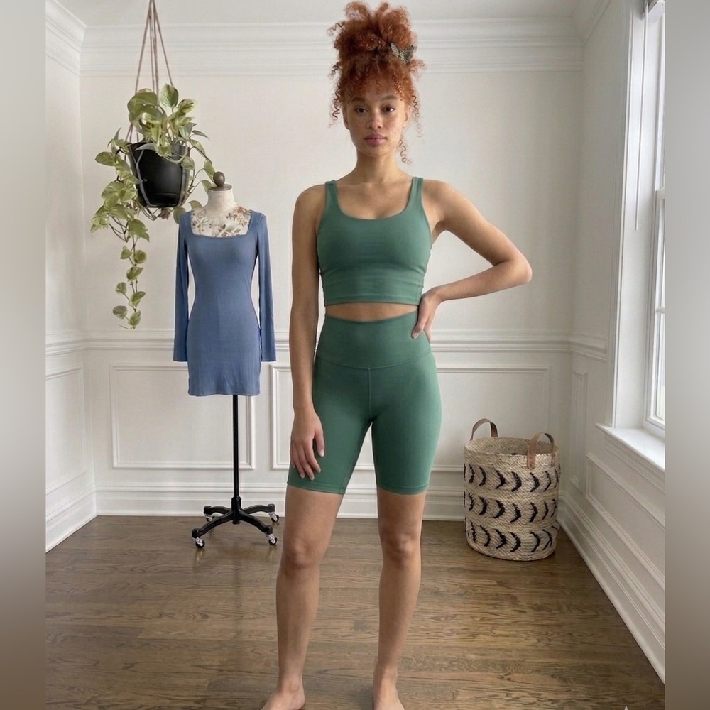 Old Navy Olive Green High-Rise Bike Shorts